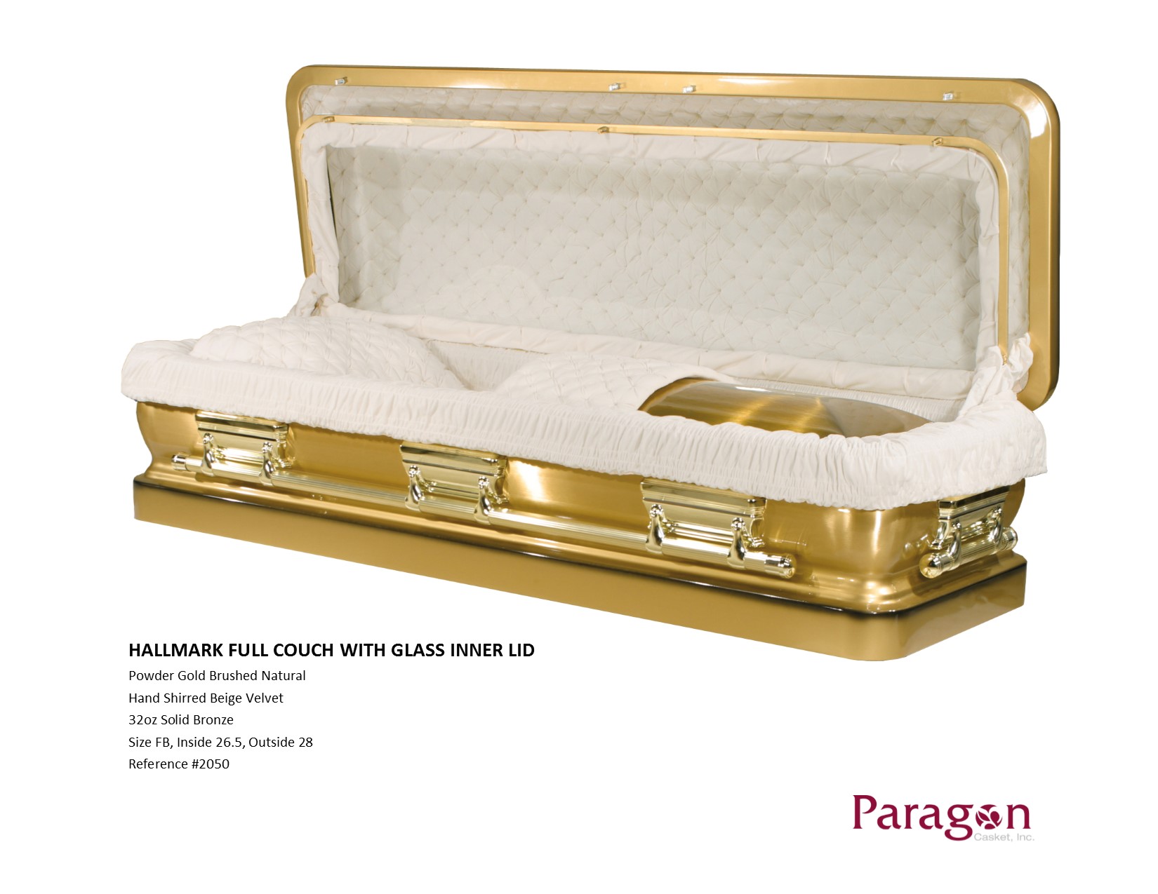 Hallmark Full Couch With Glass Inner Lid